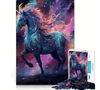 Puzzle Unicorno nel Cielo Stellato da 1000 pezzi per adolescenti,gioco stimolante per la mente,montaggio sicuro e stabile,attività divertente per tutta la famiglia (38x52cm)