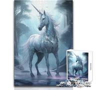 Puzzle Unicorno nel Mondo di Ghiaccio 1000 pezzi per adolescenti Gioco di apprendimento consapevole e divertente celebrazioni gioiose Dimensioni 50x75cm