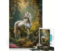Puzzle Unicorno Rinascimentale da 1000 pezzi,gioco di abilità mentale,incastro stabile,parti che non si spostano,passatempo divertente per i lunghi weekend (50x75cm)