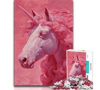 Puzzle Unicorno Rosa 1000 Pezzi Puzzle per Adulti Regalo per Tutta la Famiglia Adatto per E 14 (50x75cm)