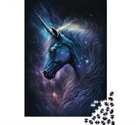 Puzzle Unicorno Spaziale Premium 100% Cartone Riciclato 100% Puzzle in Cartone Riciclato per Bambini e Adulti dai 12 Anni in su Regalo di Halloween 300 pezzi (40x28cm)