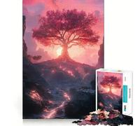 Puzzle Unity con paesaggio al tramonto e albero rosa,composto da 1000 pezzi,ideale per ragazzi Divertimento e attività che stimolano Dimensioni uniformi,pezzi precisi,relax e attività di gruppo