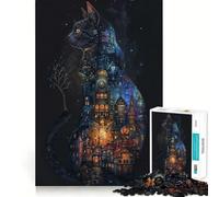 Puzzle Urban Feline Dreams da 1000 pezzi per ragazzi,divertente da giocare,con incastro perfetto e senza spazi vuoti,ideale per il divertimento in famiglia (38x26cm)