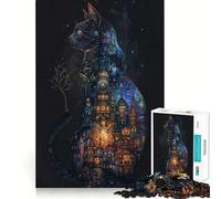 Puzzle Urban Feline Dreams per ragazzi,1000 pezzi,divertente gioco di memoria,superficie liscia e senza sbavature,regalo di compleanno,rompicapo (50x75cm)