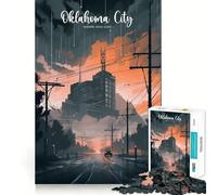 Puzzle Urban Horizon di Oklahoma City, 1000 pezzi, gioco per lo sviluppo della mente, rilassante, taglio di precisione, pezzo da collezione (38x52cm)