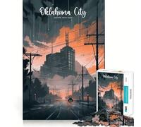 Puzzle Urban Horizon di Oklahoma City da 1000 pezzi per adolescenti, ideale per stimolare la memoria, favorire la serenità e creare un'atmosfera piacevole Regalo elegante (50x75cm)