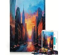 Puzzle Urban Sunset Art da 1000 pezzi,gioco creativo con componenti robusti e ben definiti,ideale da portare in viaggio,perfetto come regalo (50x75cm)