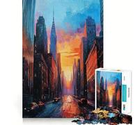 Puzzle Urban Sunset Art da 1000 pezzi,gioco di concentrazione mentale,tagli di precisione,bordi lisci,attività coinvolgente per serate tranquille (38x52cm)