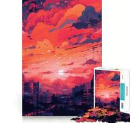 Puzzle Urban Sunset da 1000 pezzi,gioco interattivo Think Boost,incastro perfetto,nessun pezzo si stacca,sfida cerebrale per la casa (38x26cm)
