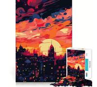 Puzzle Urban Sunset da 1000 pezzi per ragazzi,divertente da giocare,con incastri precisi e senza spazi vuoti,ideale per il divertimento in famiglia (38x26cm)