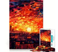 Puzzle Urban Sunset per adolescenti,1000 pezzi,gioco di potenziamento mentale,pezzi di dimensioni uniformi e precisi,attività divertente per tutta la famiglia (50x75cm)