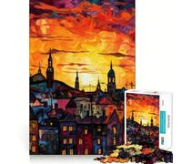 Puzzle Urban Sunset per ragazzi,1000 pezzi,divertente gioco di memoria,superficie liscia e senza sbavature,regalo di compleanno,rompicapo (38x52cm)