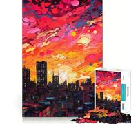 Puzzle Urban Sunset per ragazzi,1000 pezzi,divertente gioco di memoria,superficie liscia e senza sbavature,regalo di compleanno,rompicapo (38x26cm)