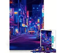 Puzzle urbano al neon per adulti, 1000 pezzi, gioco per la concentrazione e il relax, bordi netti, Babbo Natale, scegli il tuo desiderio (50x75cm)