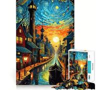 Puzzle urbano con canali d'acqua per adulti,1000 pezzi,gioco di memoria e allenamento per la mente,taglio preciso,finitura di alta qualità,un modo coinvolgente per trascorrere il tempo libero