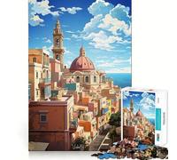 Puzzle VALETTA con dipinto ad olio,1000 pezzi,divertente per allenare la mente,con componenti robusti e ben definiti,ideale per rilassarsi in casa (38x26cm)