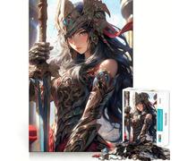 Puzzle Valkyrie Warrior Girl 1000 Think Boost Game Tight Lock No Loose Pieces Interactive Brain Challenge for Home (38x26cm)