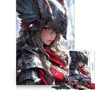 Puzzle Valkyrie Warrior Girl da 1000 pezzi per adolescenti, benessere mentale, relax e svago, bordi affilati, regalo di cuore (38x26cm)
