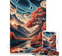 Puzzle "Valle Celeste d'Autunno" per ragazzi,1000 pezzi,stimolante per la mente,per il tempo libero,ad incastro,elegante,regalo di Natale (50x75cm)