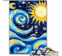 Puzzle Van Gogh Night Sky per adolescenti, 1000 pezzi, giochi rilassanti che migliorano l'amore tra coppie per bambini dai 14 anni (50x75cm)