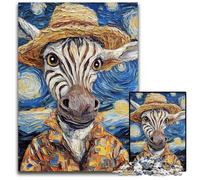 Puzzle Van Gogh Zebra da 1000 pezzi, puzzle impossibili per adulti, idea regalo di compleanno, gioco rompicapo impegnativo 50x75CM/19,68x29,52 pollici