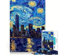 Puzzle Vangogh City da 1000 pezzi per adolescenti,divertente per stimolare la mente,con pezzi di dimensioni uniformi e precisi,ideale per un'attività di gruppo rilassante al chiuso (38x52cm)