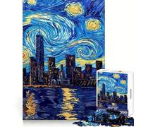 Puzzle Vangogh City da 1000 pezzi per ragazzi, ideale per la memoria, il relax e il divertimento, con taglio uniforme Regalo di Natale perfetto (50x75cm)