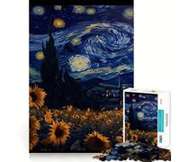 Puzzle Vangogh Girasole da 1000 pezzi,gioco di concentrazione mentale,tagli di precisione,bordi lisci,attività rilassante per serate tranquille (50x75cm)