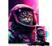 Puzzle Vaporwave Gatto Astronauta 1000 pezzi per stimolare la concentrazione e il divertimento Taglio laser per un incastro perfetto Attività ideale per rafforzare il legame con i propri cari