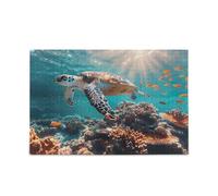 Puzzle variopinto della famiglia di puzzle della tartaruga di mare del corallo 1000 pezzi 29.5×19.7"