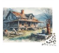 Puzzle Vecchio Cottage 1000 Pezzi 70x50cm Carta Riciclata per Adulti Nostalgia Rurale Gioco Educativo Sviluppa Manualità Regalo Familiare Ottima Idea Regalo