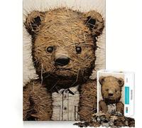 Puzzle "Vecchio orsacchiotto" per ragazzi, 1000 pezzi, gioco intelligente per tutta la famiglia, assemblaggio del modello, Babbo Natale, scegli il tuo desiderio (38x52cm)