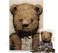 Puzzle "Vecchio orsacchiotto" per ragazzi, 1000 pezzi, gioco intelligente per tutta la famiglia, assemblaggio del modello, Babbo Natale, scegli il tuo desiderio (38x52cm)
