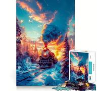 Puzzle "Vecchio treno sui binari" da 1000 pezzi per ragazzi, ideale per stimolare la memoria, favorire la serenità e creare un'atmosfera piacevole (50x75cm)