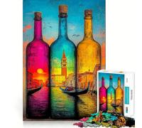Puzzle Venezia in Bottiglia da 1000 pezzi per adulti,gioco divertente e di memoria,facile da assemblare,incastro sicuro,attività serale per tutta la famiglia (50x75cm)