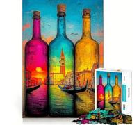 Puzzle Venezia in Bottiglia da 1000 pezzi per ragazzi,divertente gioco di memoria,connessione pulita e senza soluzione di continuità,attività di gruppo rilassante da fare in casa (38x26cm)