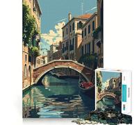 Puzzle Venezia Italia da 1000 pezzi,ideale per stimolare la concentrazione,con taglio laser per un incastro perfetto e un'attività divertente per i propri cari (50x75cm)