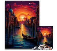 Puzzle Venezia Italia per adulti 1000 pezzi puzzle in legno per adulti per decorazioni per la casa allenamento del cervello e regali per le feste 1000 pezzi (75x50cm)