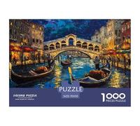 Puzzle Venice Water City Da 1000 Pezzi Per Adulti,Night View Gioco Diabilità Impossibile Gioco Intellettivo Familiare Regali Di Festa 70x50cm/1000pcs