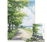 Puzzle Verdant Way da 1000 pezzi per adolescenti, stimola la capacità di pensiero, ideale per il relax e il divertimento, perfetto per un regalo di Natale (50x75cm)
