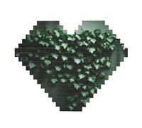Puzzle verde Creeper Print Building Brick Block - Puzzle a forma di cuore, immagine puzzle in legno