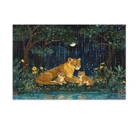 Puzzle verde della giungla del cucciolo di leonessa, 1000 puzzle per adulti, con lettere sul retro, giochi puzzle per adulti