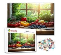 Puzzle Verdura Puzzle 3000 Pezzi Frutta, Adulti e Adolescente Divertente Giocattolo per Giocare, Impegnativi Impossibile Jigsaw con Poster e Borsa Chiusa per Decorazioni Casa Parete, Regalo Donna N-4