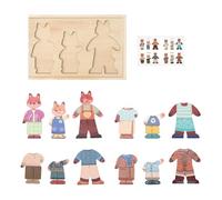 Puzzle Vestire Animali Design - Imparare A Vestire | Gioco Educativo in Legno per Ragazze Ragazzi Classifica Forme Viaggio Compleanno Scuola Materna Gioco d'Imitazione