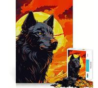 Puzzle vettoriale del lupo,1000 pezzi,divertente gioco di allenamento cognitivo,pezzi ad incastro perfetti,regalo di compleanno,rompicapo (38x26cm)