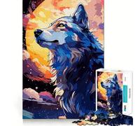 Puzzle vettoriale del lupo,1000 pezzi,gioco di memoria,qualità premium,taglio laser,attività rilassante per serate tranquille (38x52cm)