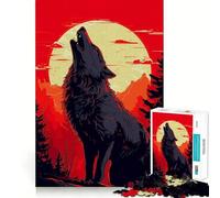 Puzzle vettoriale del lupo per adulti,1000 pezzi,gioco stimolante per la mente,pezzi precisi e facili da incastrare,attività rilassante di gruppo al chiuso (38x26cm)