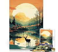 Puzzle vettoriale "Foresta Selvaggia" da 1000 pezzi per ragazzi, stimolante per la mente, passatempo rilassante, facile da assemblare, regalo di Natale ideale (50x75cm)