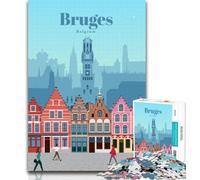 Puzzle Viaggio a Bruges per adulti 1000 pezzi, giocattoli, giochi educativi, decorazioni per la casa e regali unici, antistress, 26x38cm