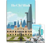 Puzzle "Viaggio a Ho Chi Minh City" da 1000 pezzi per adolescenti, gioco stimolante e per famiglie con pezzi completamente interconnessi di forma casuale, 75x50cm